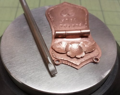 Judy Larson's Easy No Solder Hinges - , General Education, , texture or stamp the metal